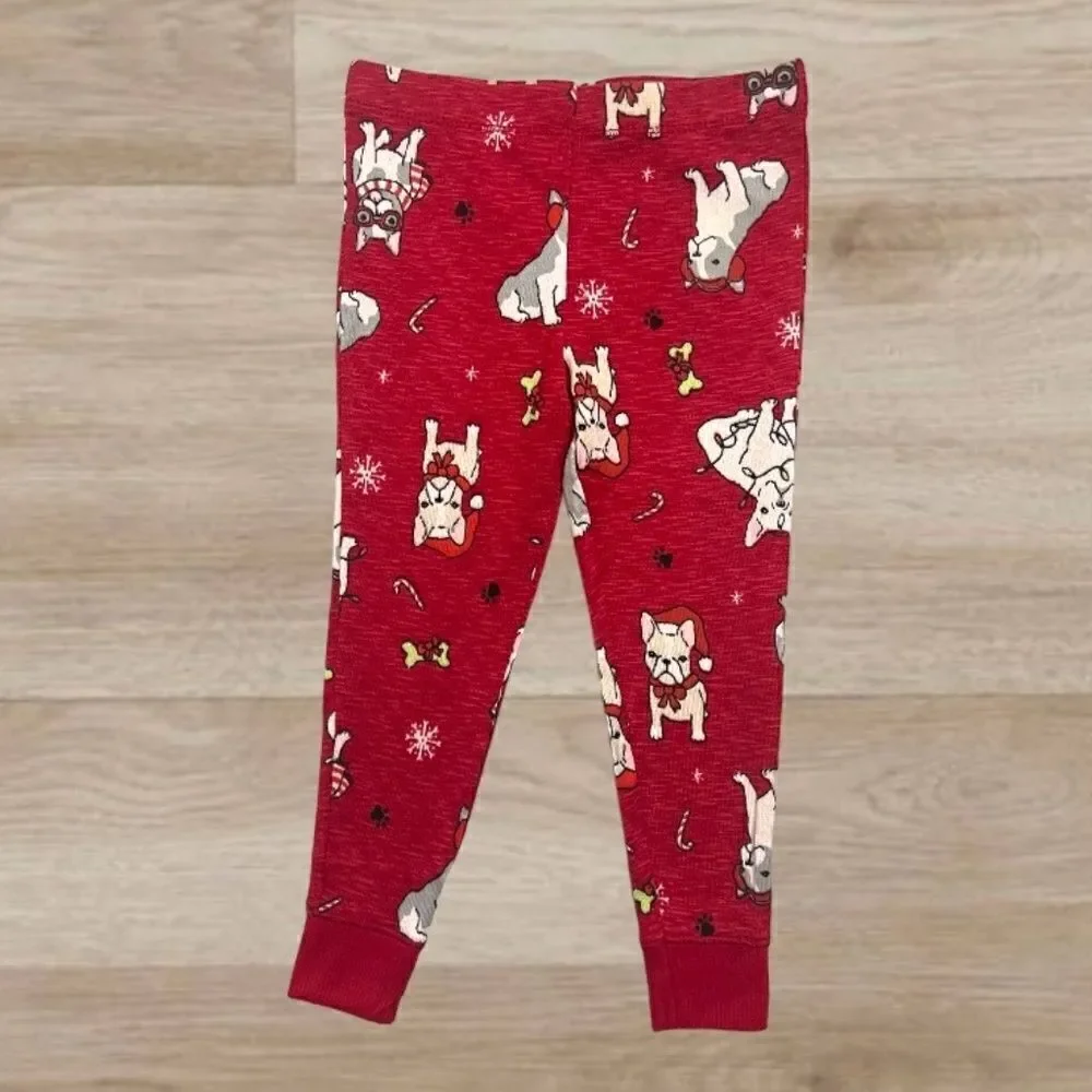 NWT Boy or Girl Toddler Christmas PJs French Bulldog 2T